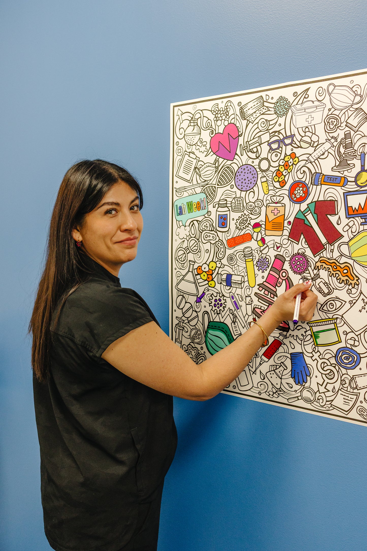 Lab Fun Coloring Poster -- Giant Size for Lab Week, team building and celebrating all year