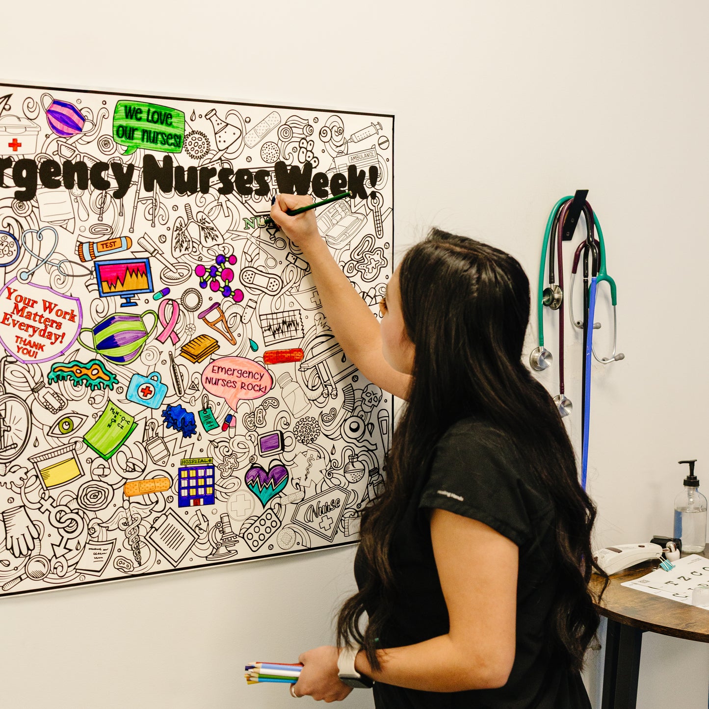 Giant ER NURSE WEEK Coloring Poster | Emergency Nurse Poster