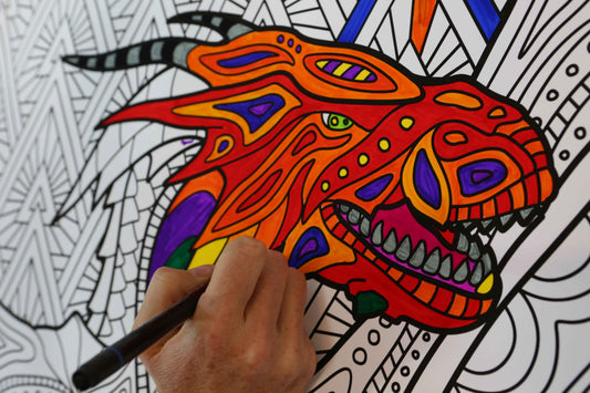 Large Dragon Color your Style Coloring Poster | Huge Size