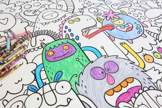 Giant Monsters Coloring Poster |Silly Low-Stress Coloring Art