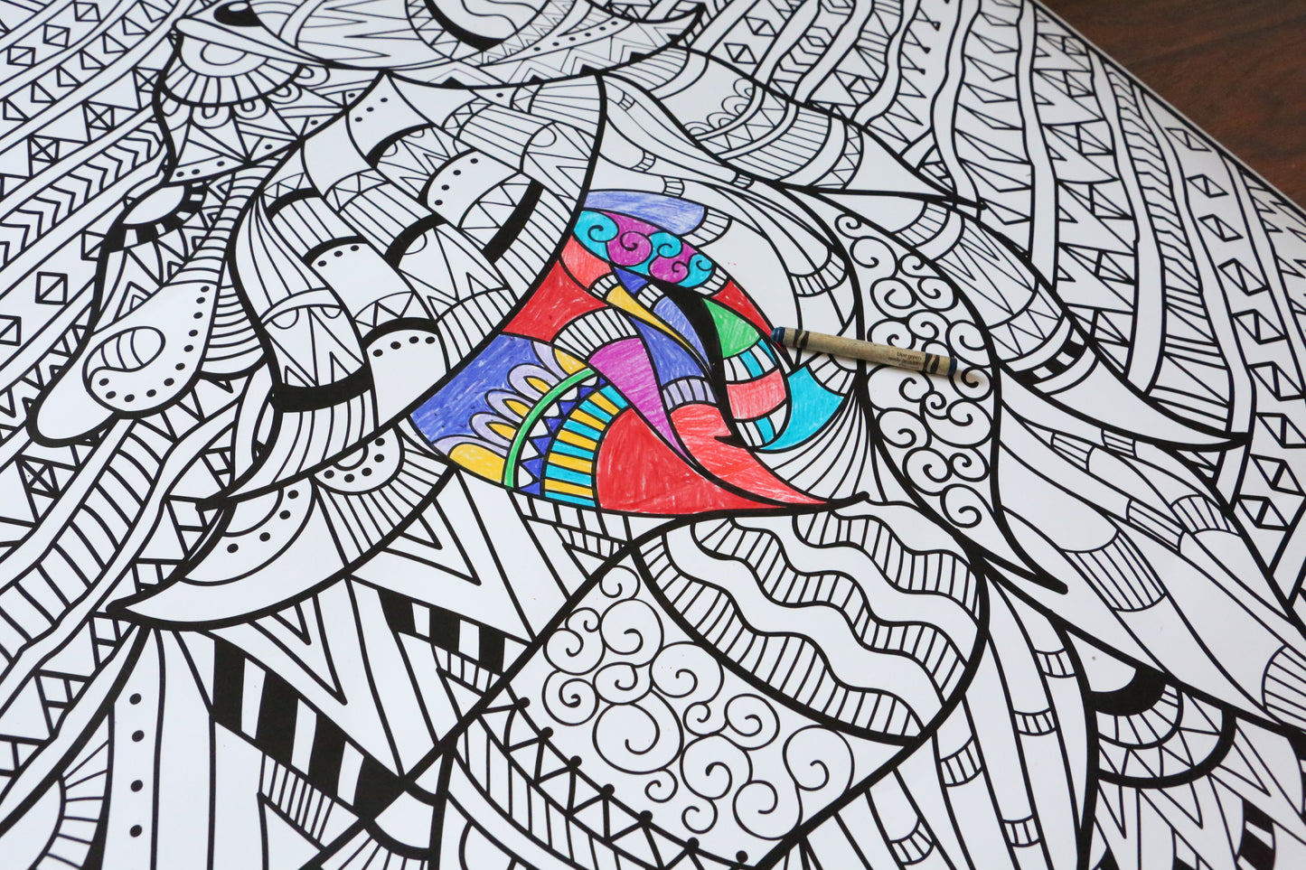 Jumbo Wolf Coloring Poster | Large Color Your Own Wolf