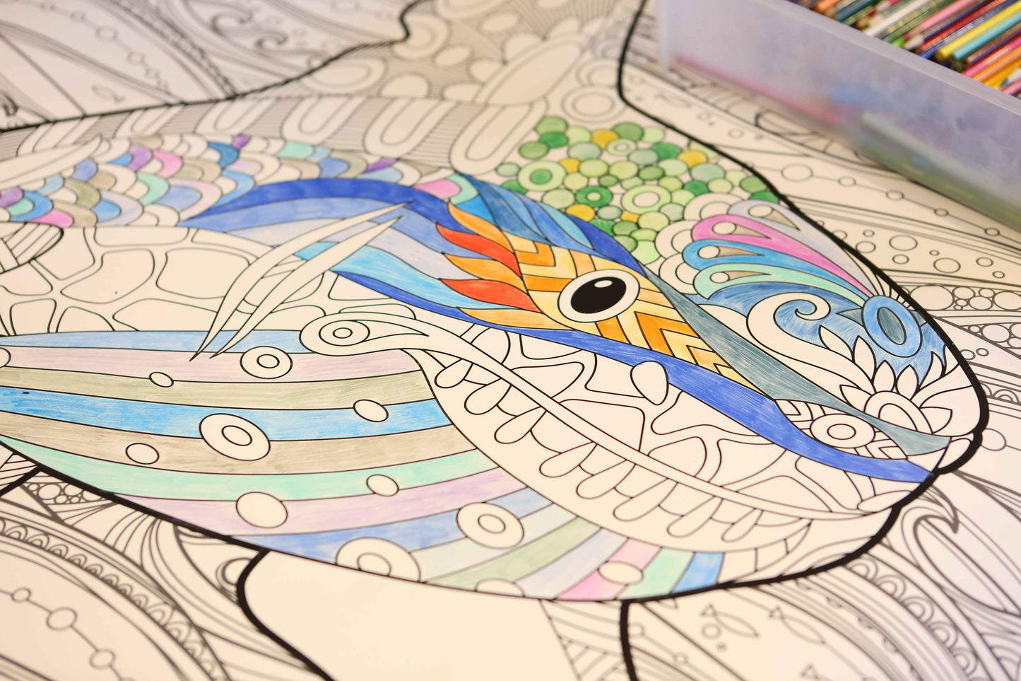 Huge Shark Coloring Poster | Massive Ocean Coloring Page