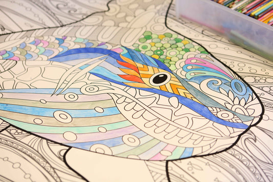 Huge Shark Coloring Poster | Massive Ocean Coloring Page