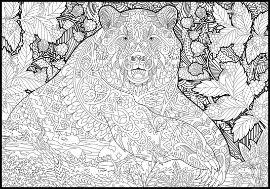 Personalized Giant Bear Coloring Poster | Creative Activity