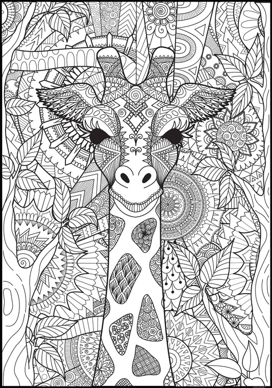 Personalized Giraffe Coloring Poster | Giant Coloring Project