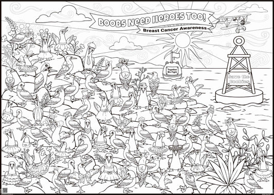 PERSONALIZED Breast Cancer Awareness Coloring Poster | Group Fun