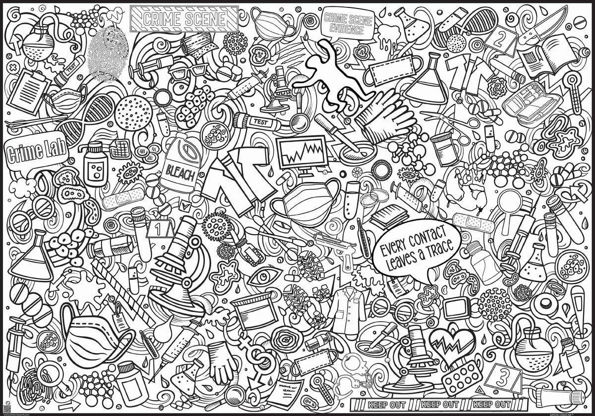 PERSONALIZED Crime Lab Giant Coloring Poster | Lab Coloring