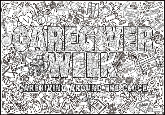PERSONALIZED Caregivers Week Coloring Posters--2 Designs! | Team Coloring