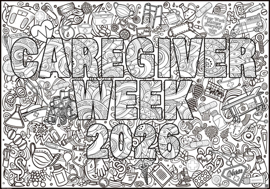 PERSONALIZED Caregivers Week Coloring Posters--2 Designs! | Team Coloring