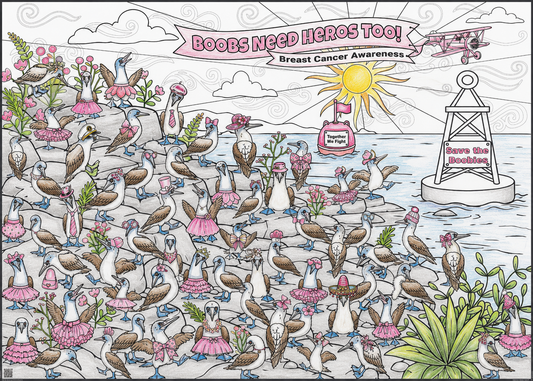 PERSONALIZED Breast Cancer Awareness Coloring Poster | Group Fun
