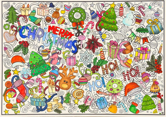 Oversize Christmas Coloring Poster | Large Christmas