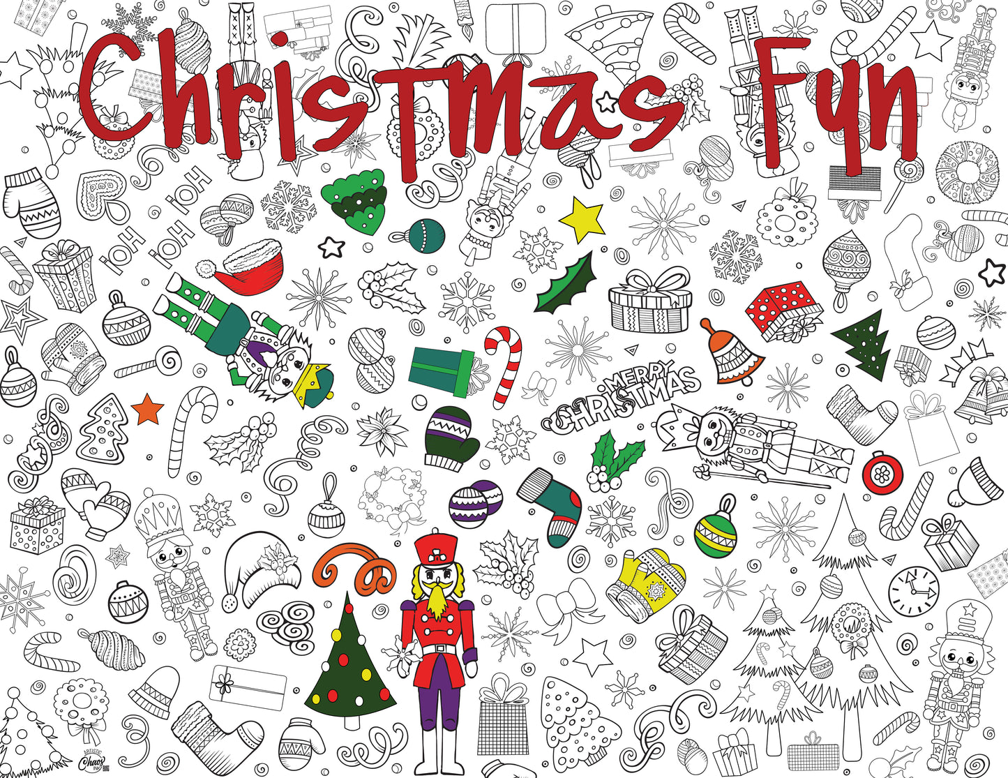 Christmas Washable Coloring Tablecloth