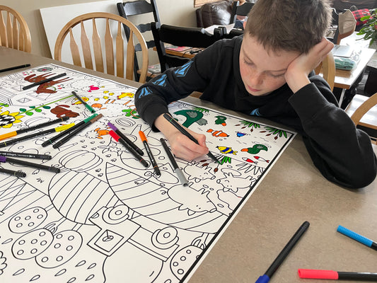 Farm Giant Coloring Poster- Old McDonald Had a Farm Coloring Wall Art, Open Space Design for Stress-Free Coloring