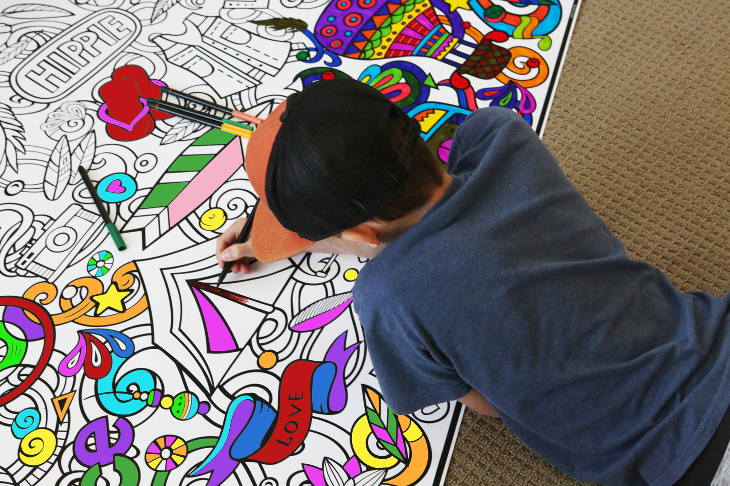 Hippie Premium Giant Coloring Poster
