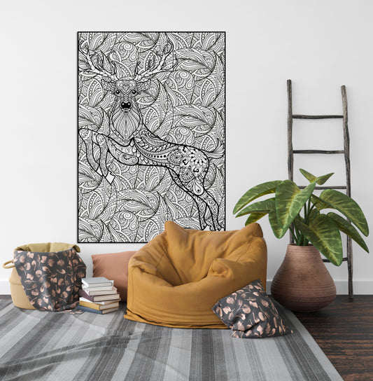 Personalized Giant Deer Coloring Poster | Fun Coloring