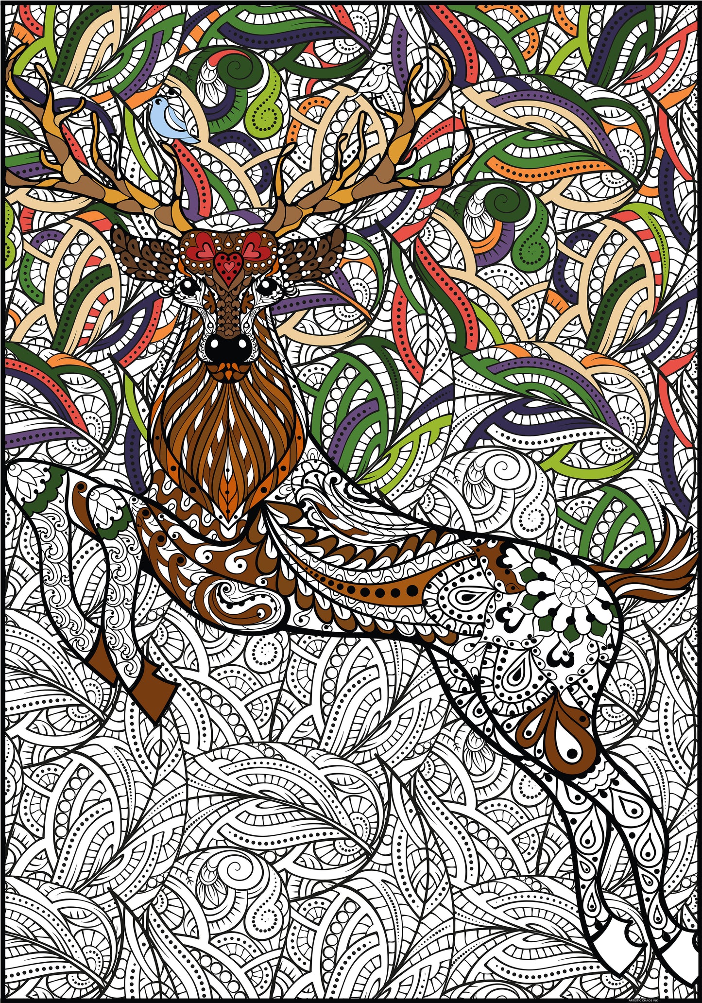 Deer Premium Giant Coloring Poster