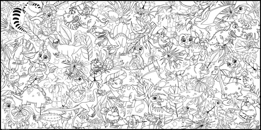 Huge Dinosaur Coloring Banner For Groups | Screen Free Activity