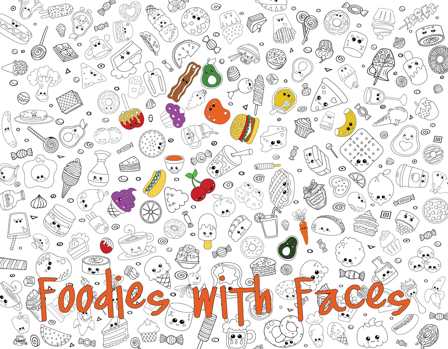 Fun Food Washable Coloring Tablecloth