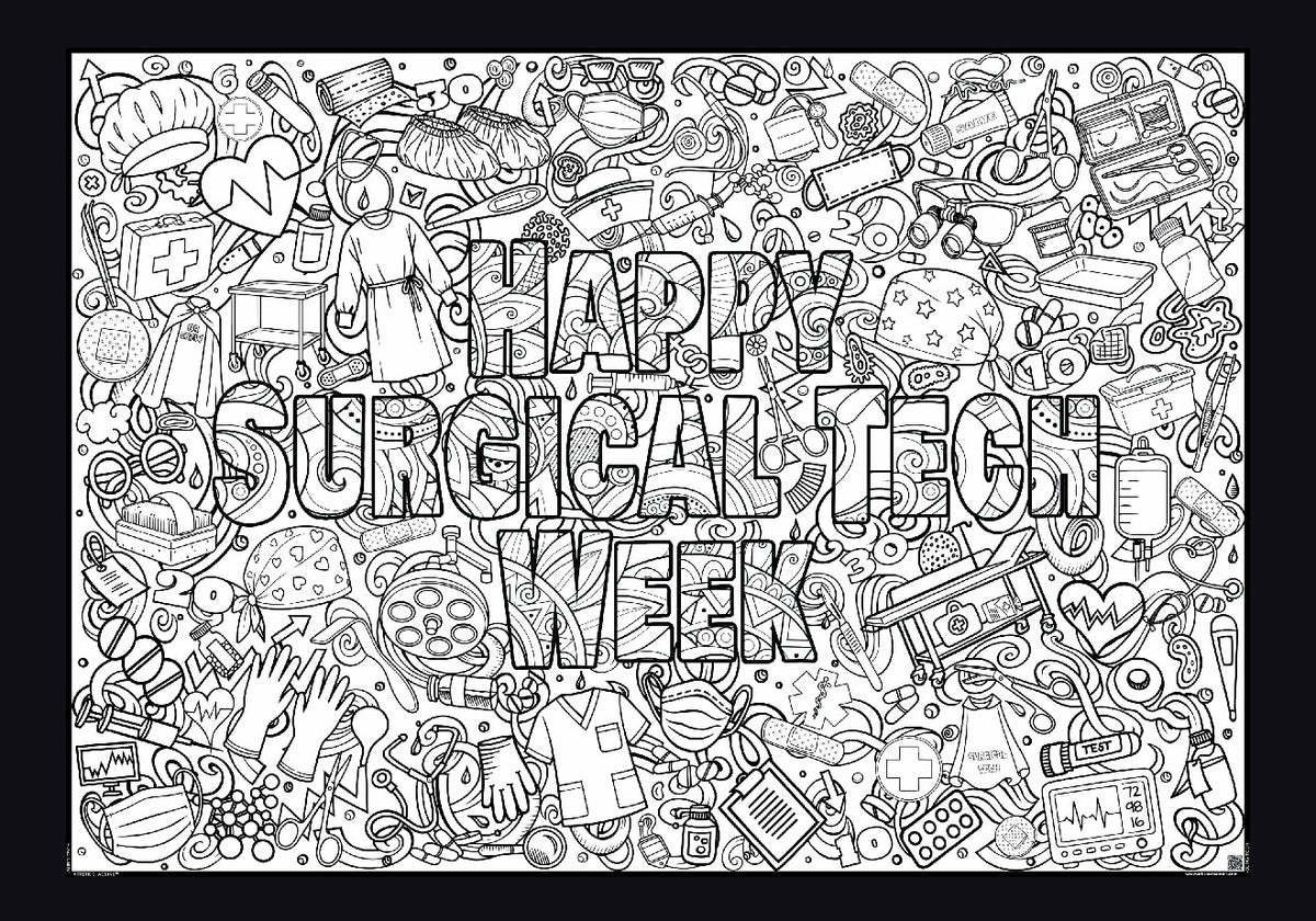 GIANT Surgical Tech Week Coloring Poster