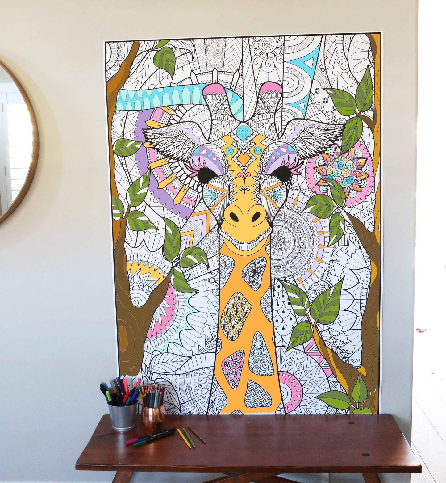 Personalized Giraffe Coloring Poster | Giant Coloring Project