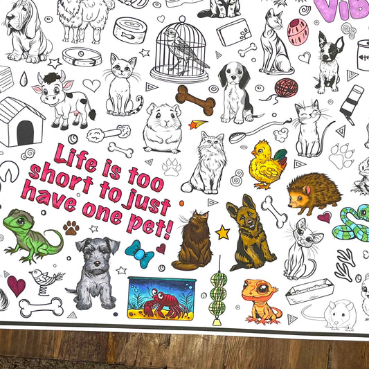 Personalized Giant Pet Coloring Poster | Team Group Coloring
