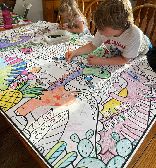 Jumbo Dinosaur Coloring Poster | Preschool Easy Coloring Poster