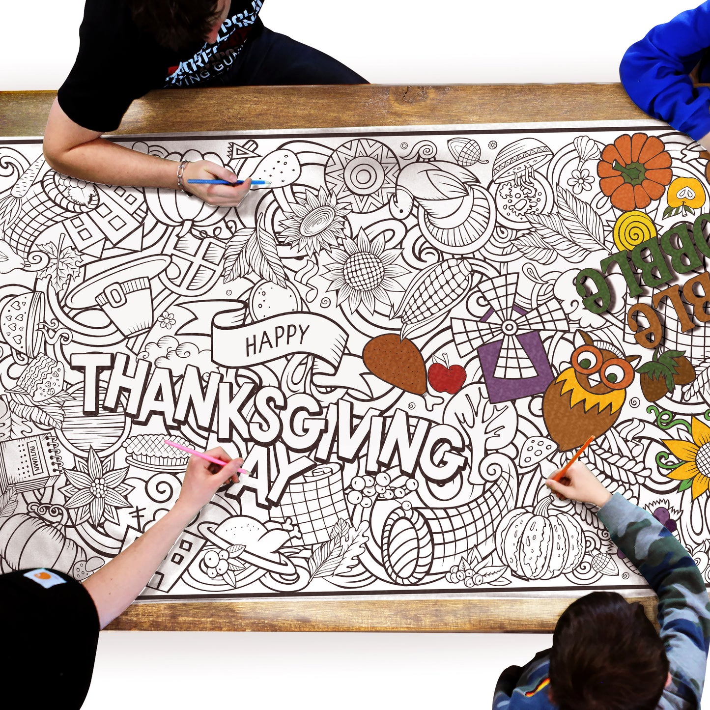 Classic Gobble Gobble Coloring Poster