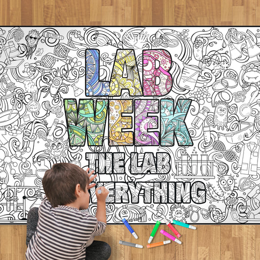 Lab Week 2025 Giant Premium Coloring Poster - Learning Science Lets Glow