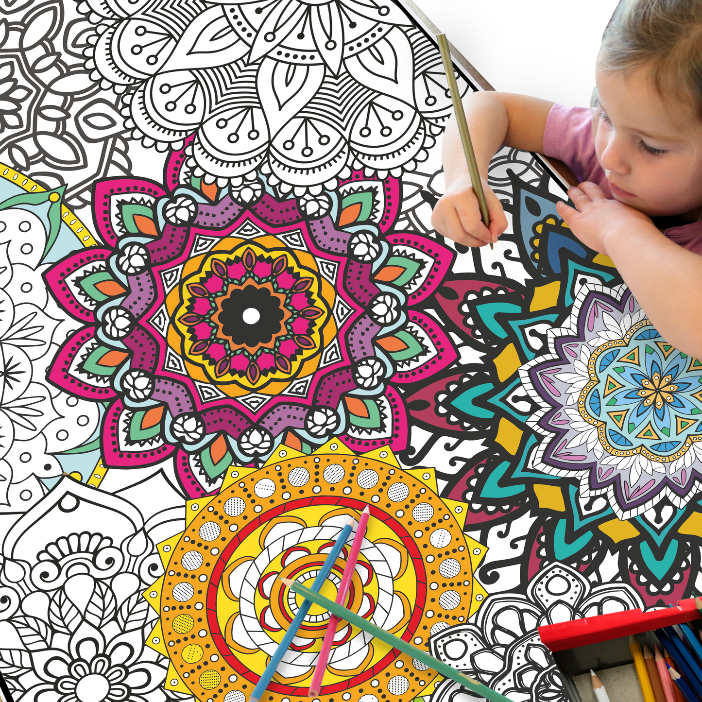 Classic Mandala Coloring Poster