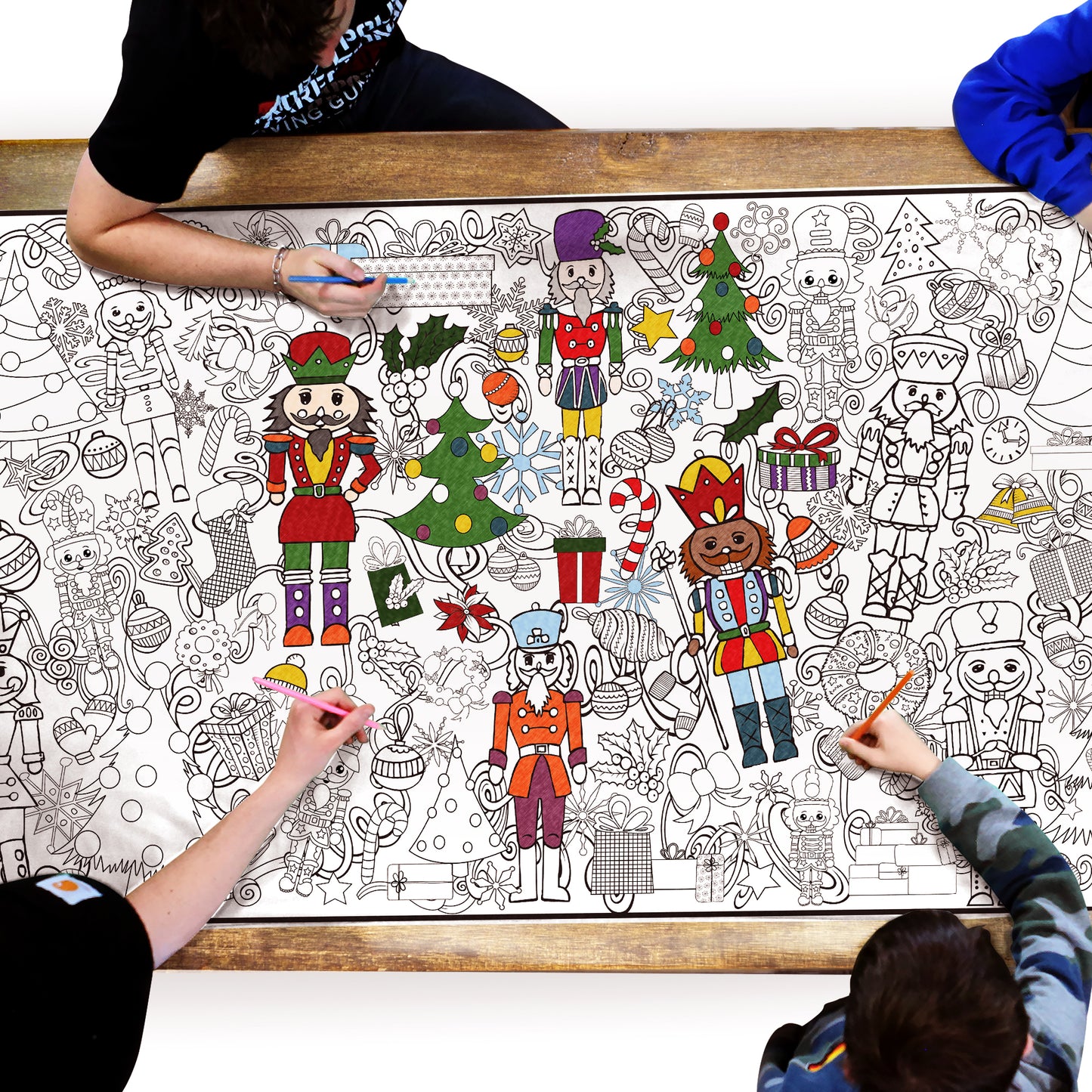 Classic Christmas Nutcracker Coloring Poster - Folded or Rolled