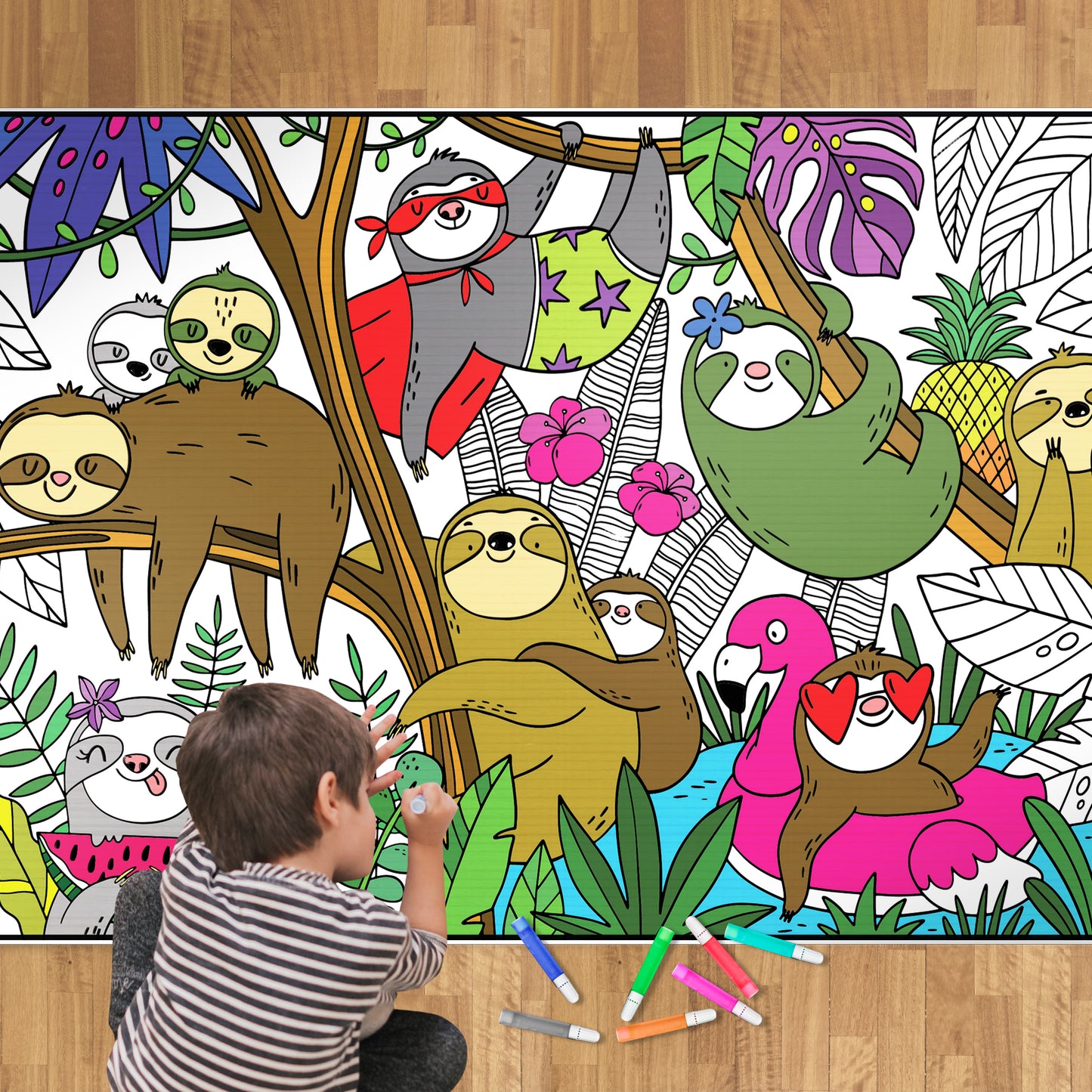 Silly Sloths Premium Giant Coloring Poster
