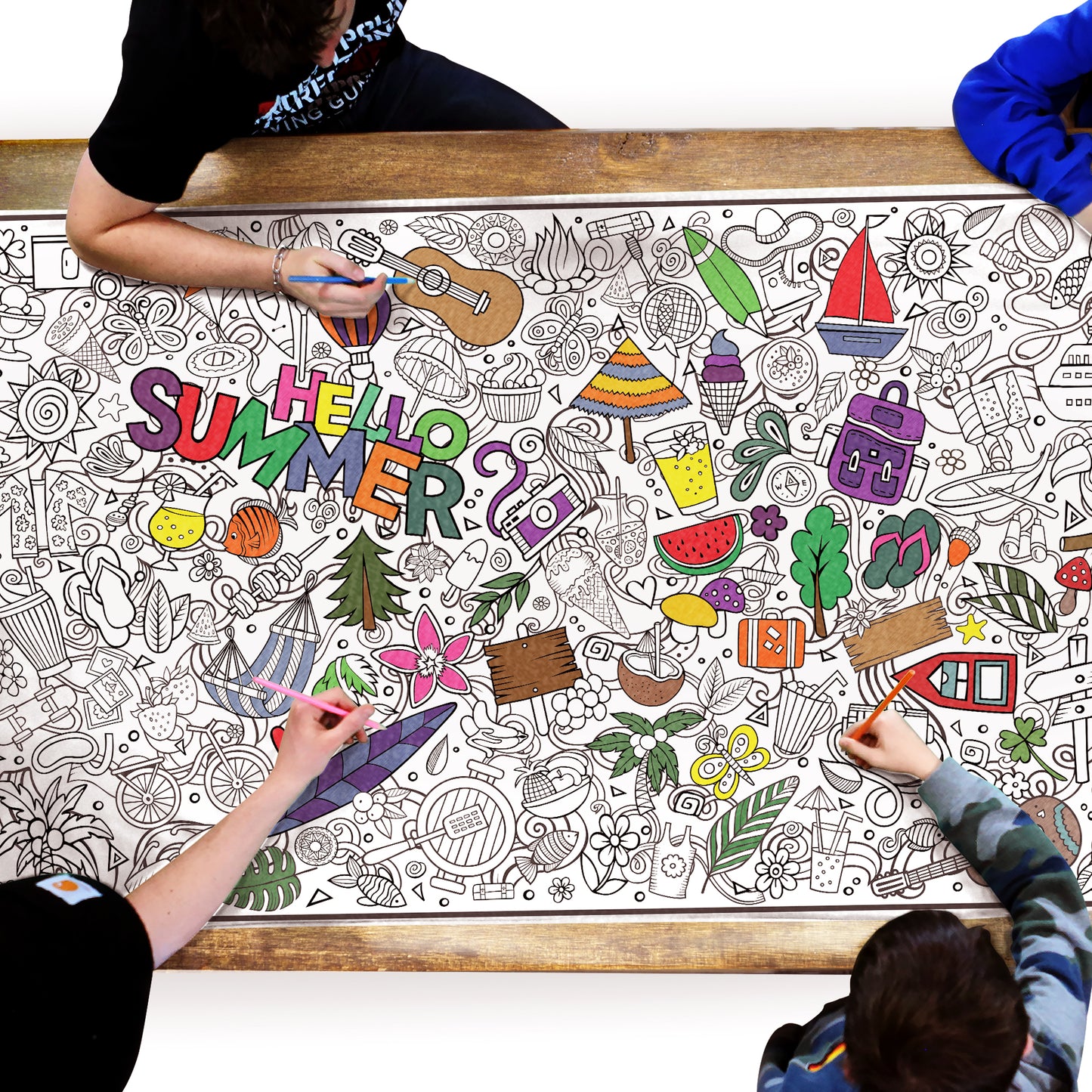 Summertime Everyday Event Banner | Large Coloring & Activity Poster for Celebrations, Camping & Groups