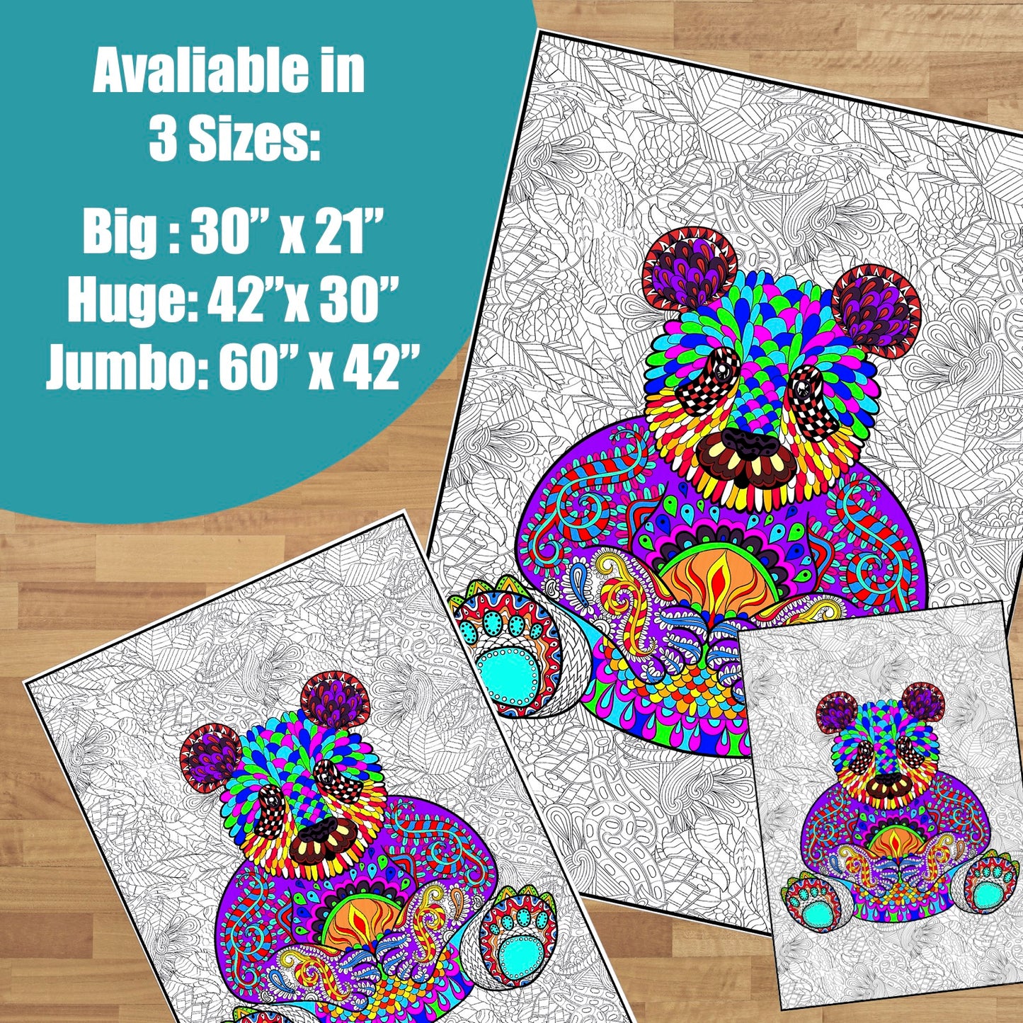Panda Premium Giant Coloring Poster