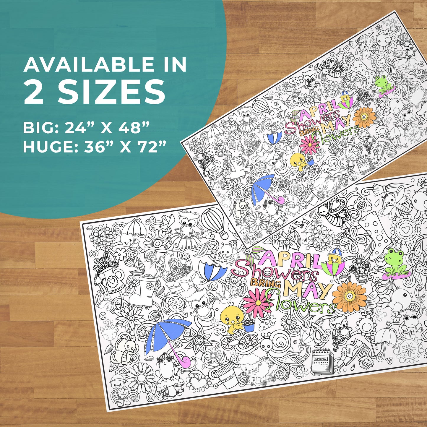 Classic Spring Coloring Posters - Rolled or Folded
