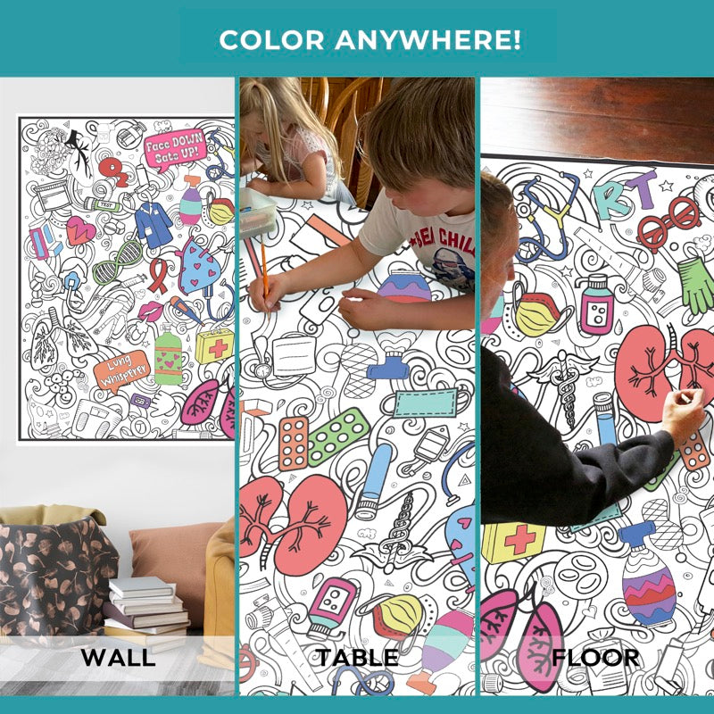 Respiratory Therapy Week Group Coloring Poster – Healthcare Appreciation Activity for Respiratory Therapists