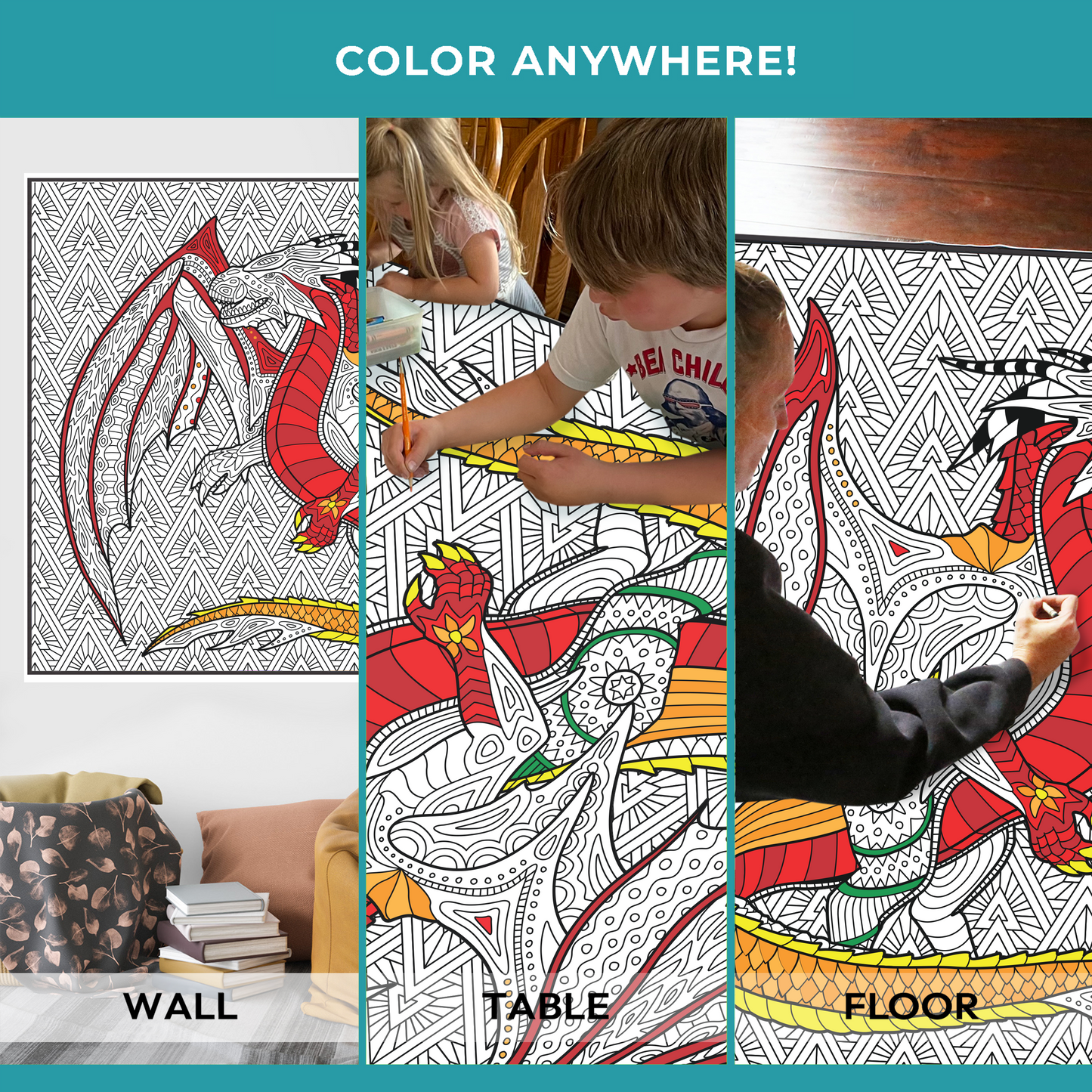 Dragon Premium Giant Coloring Poster