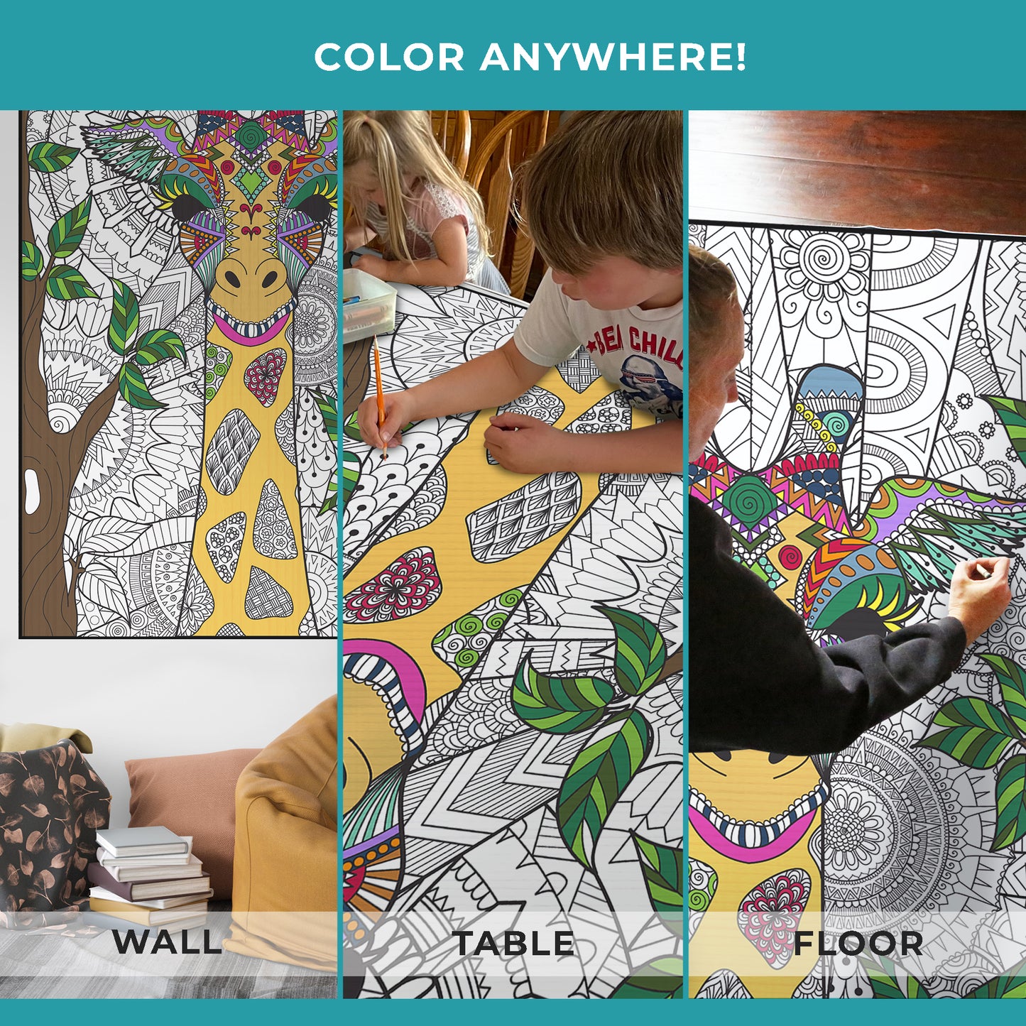 PERSONALIZED Premium ANIMAL Coloring Poster - choose your favorite animal