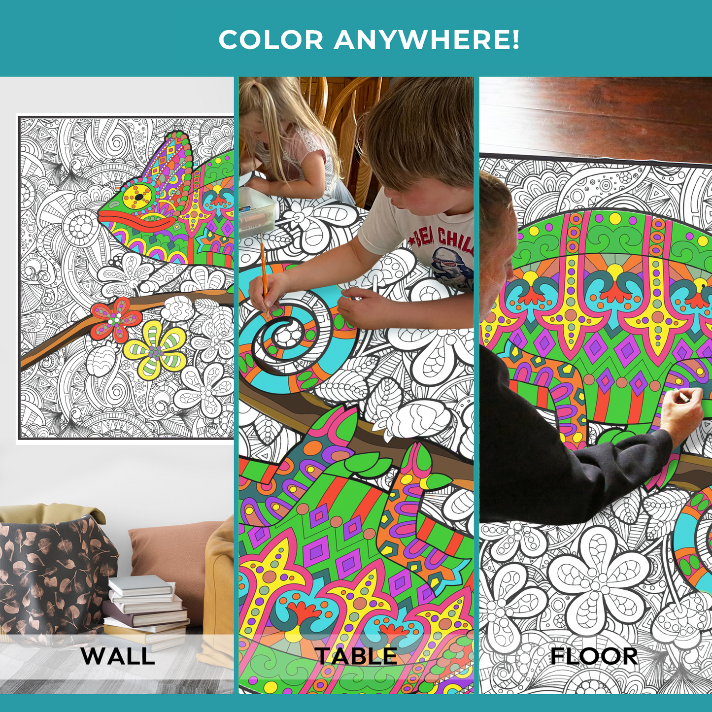 Chameleon Coloring Poster