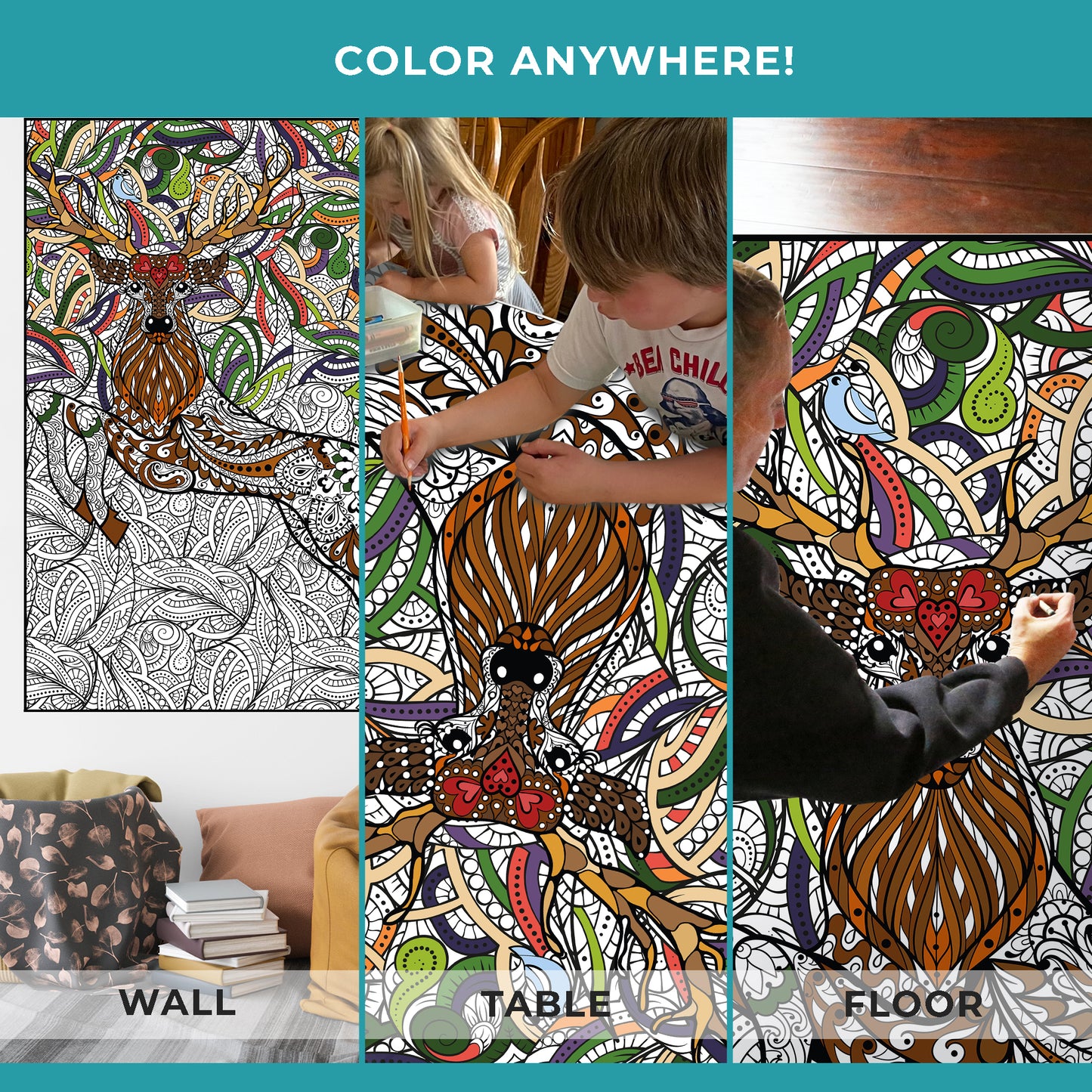 Deer Premium Giant Coloring Poster