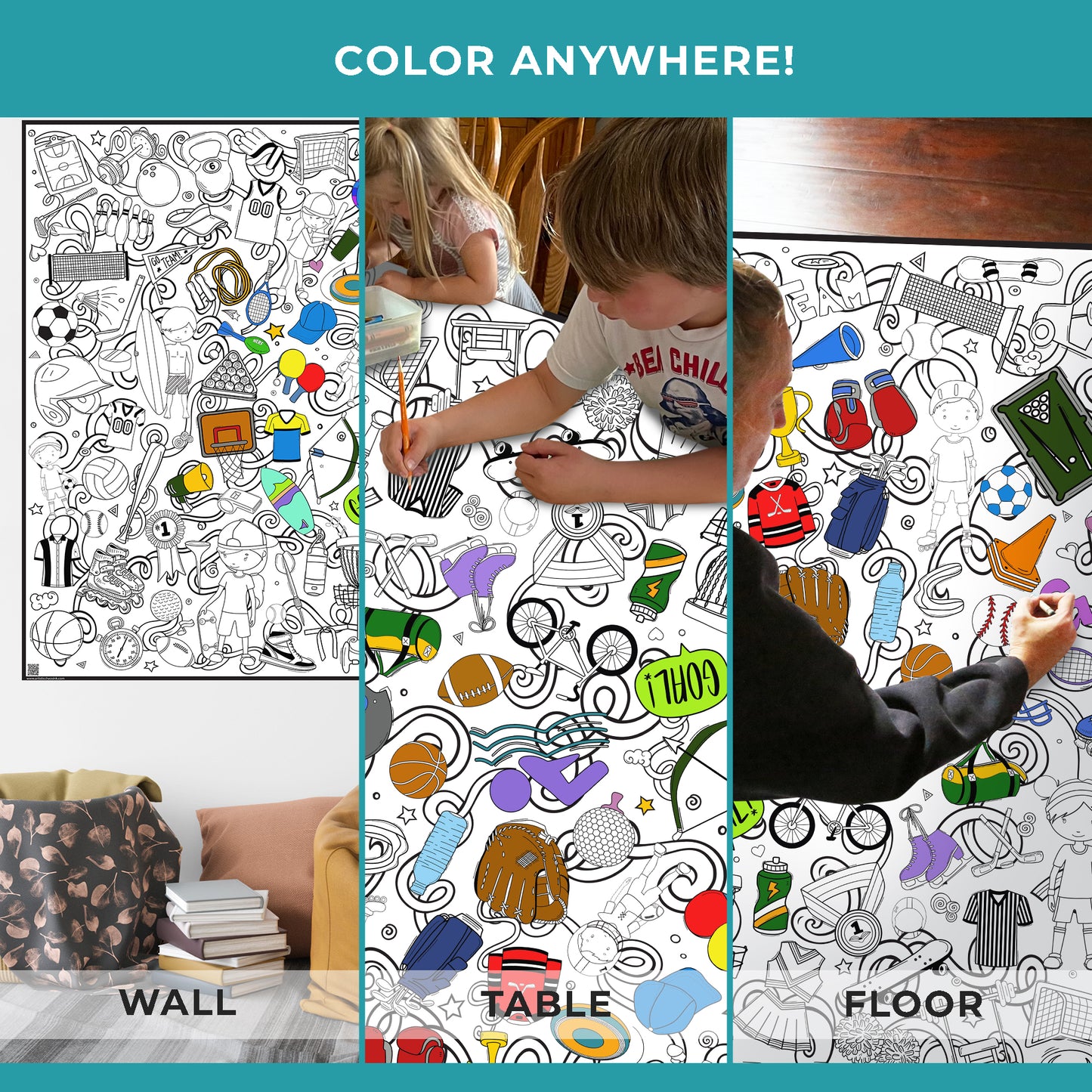 Sports Premium Coloring Poster