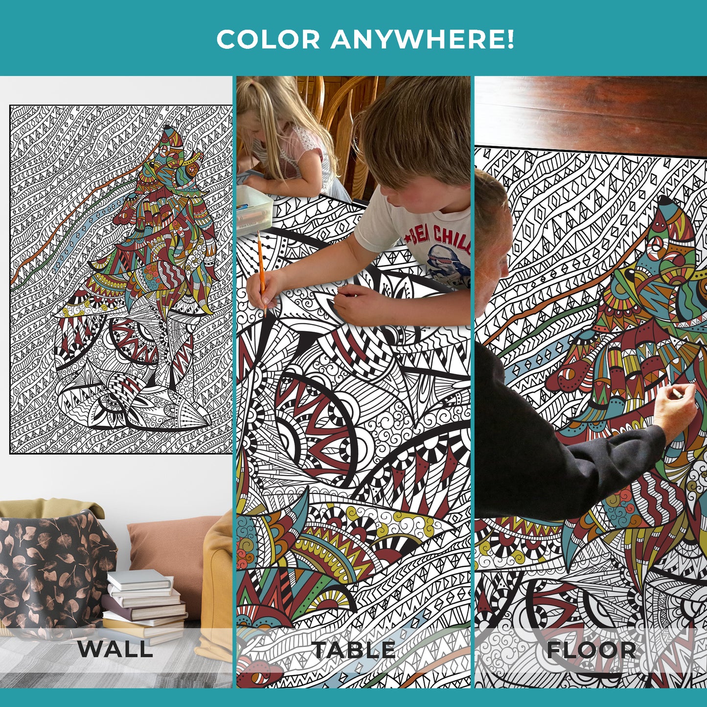 Premium Giant Wolf Coloring Poster