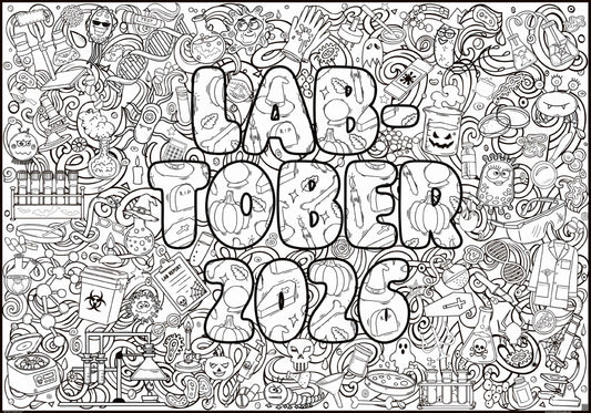 PERSONALIZED LABTOBER Coloring Poster | 2 Designs! 1/2 Year Lab Week Celebration