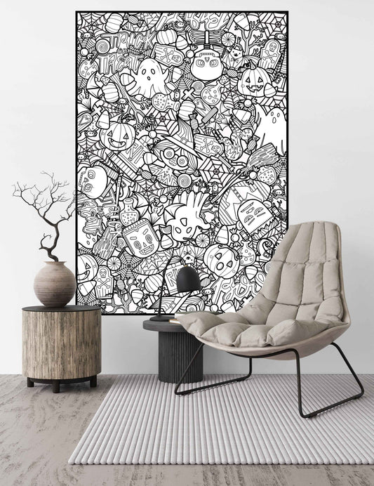 Giant Halloween Costume Party Coloring Poster | Halloween Party Game