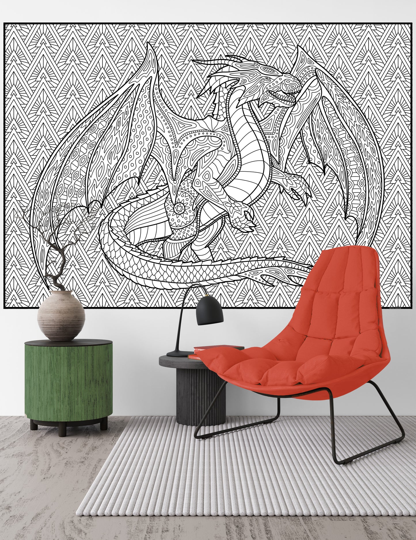 Dragon Premium Giant Coloring Poster