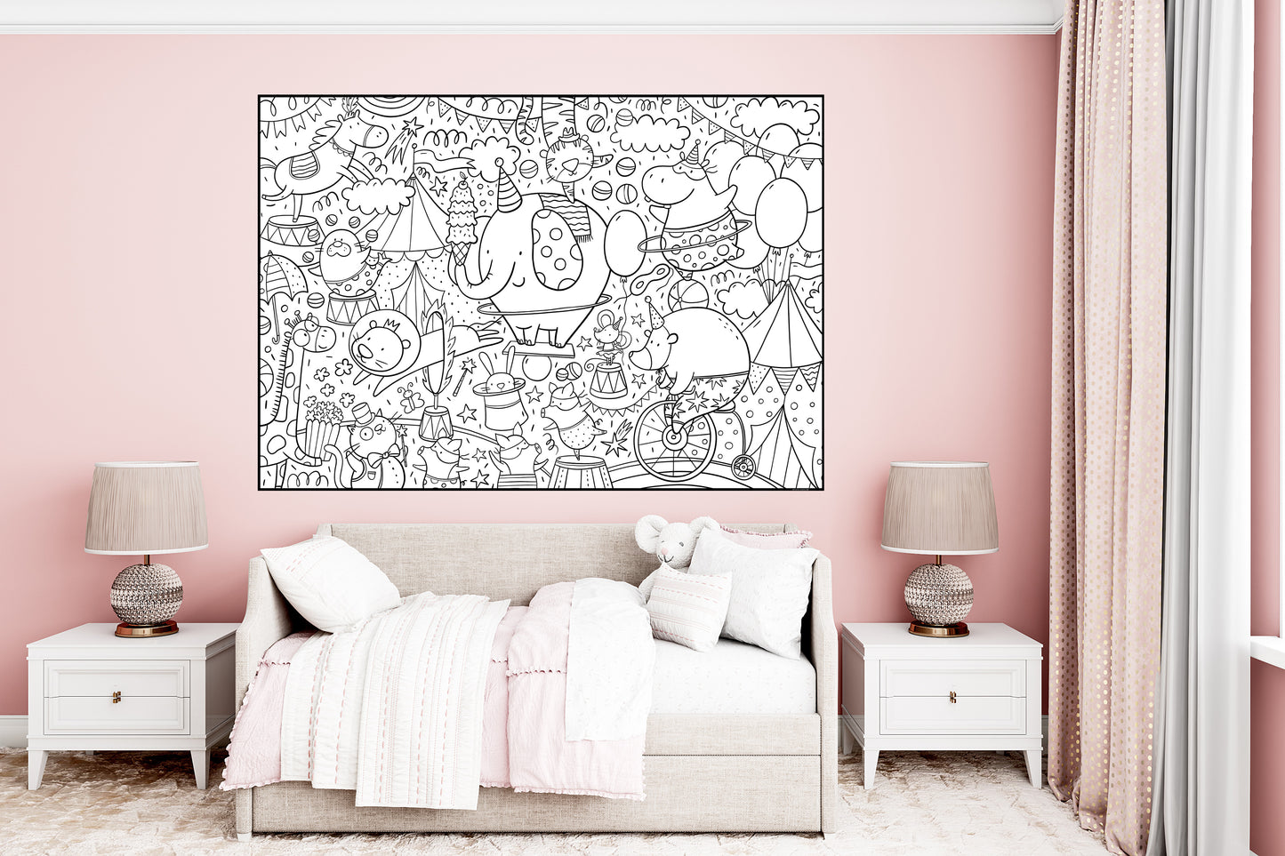 Personalized Giant Circus Coloring Poster | Fun Group Coloring