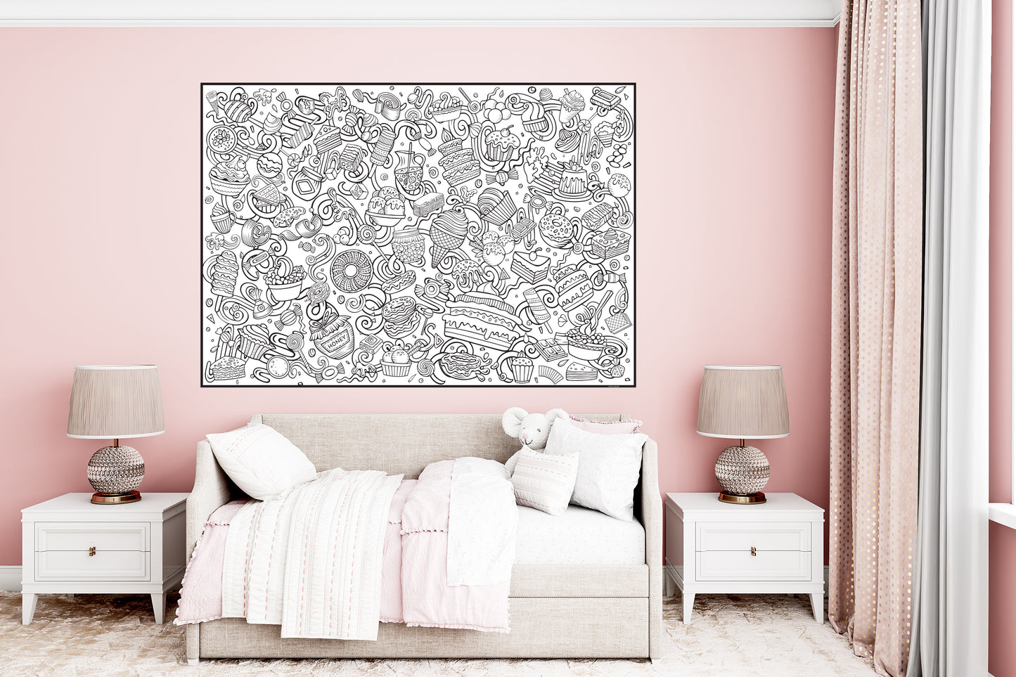 Personalized Giant Sweets Coloring Poster | Fun Coloring