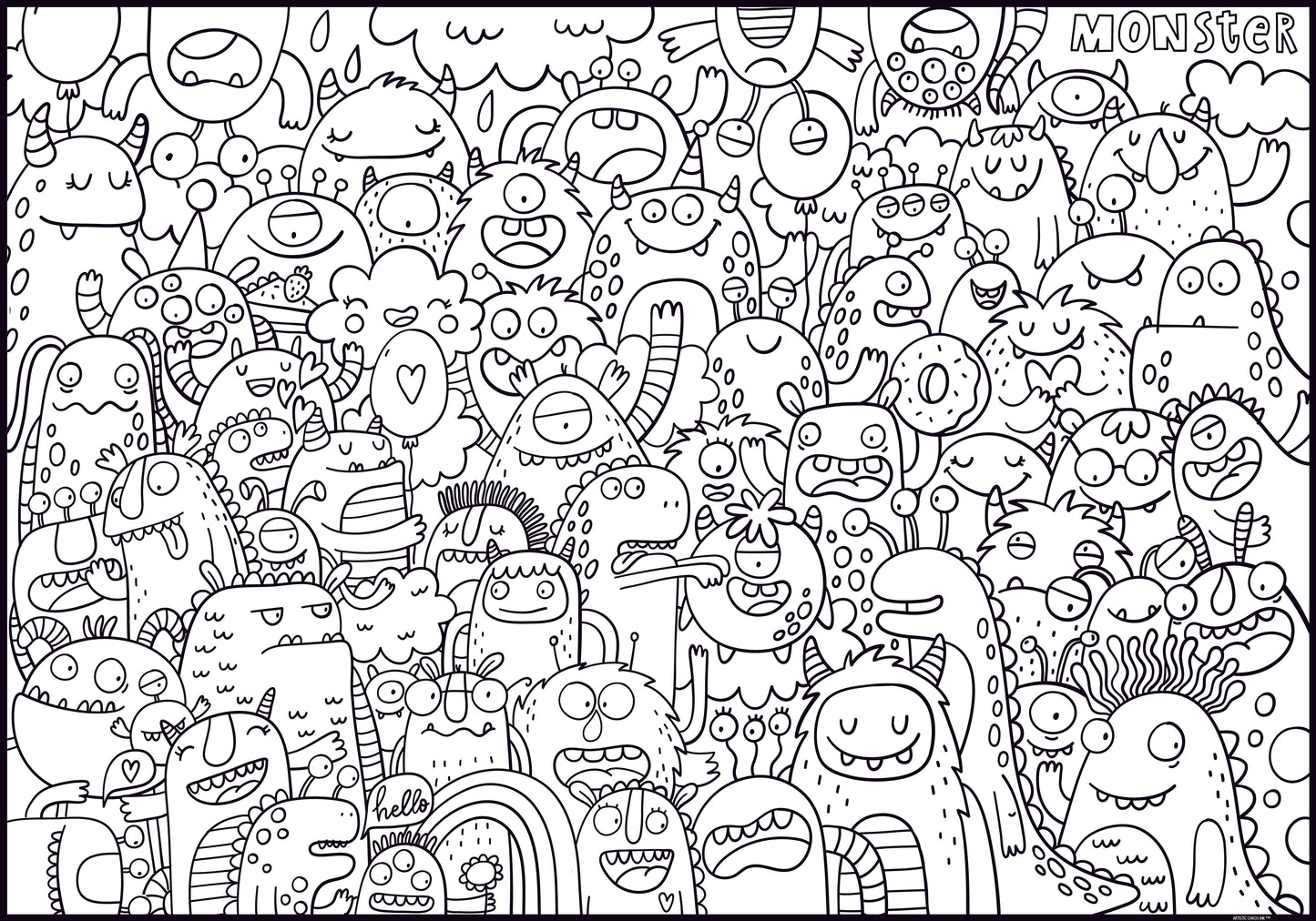 Monsters Premium Giant Coloring Poster