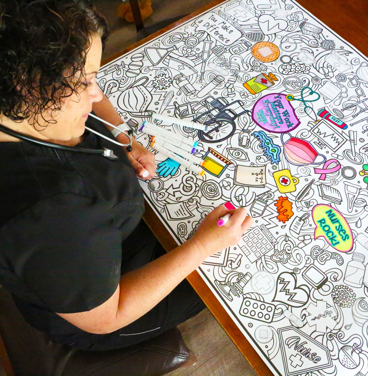PERSONALIZED Premium Nurse Coloring Poster