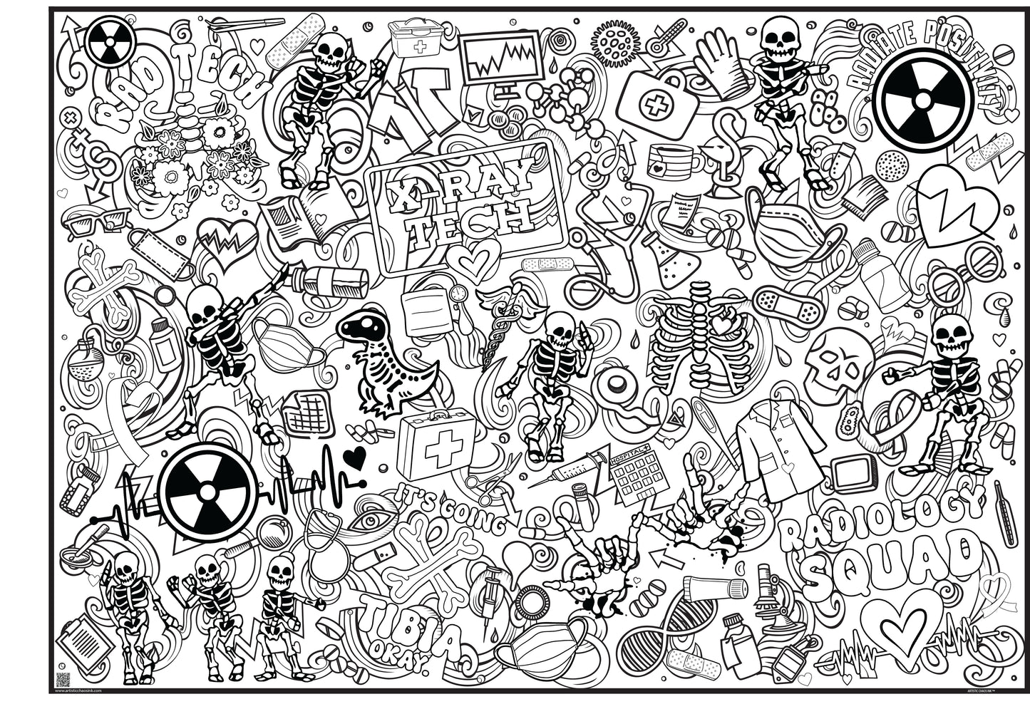 PERSONALIZED Premium Radiology Coloring Poster