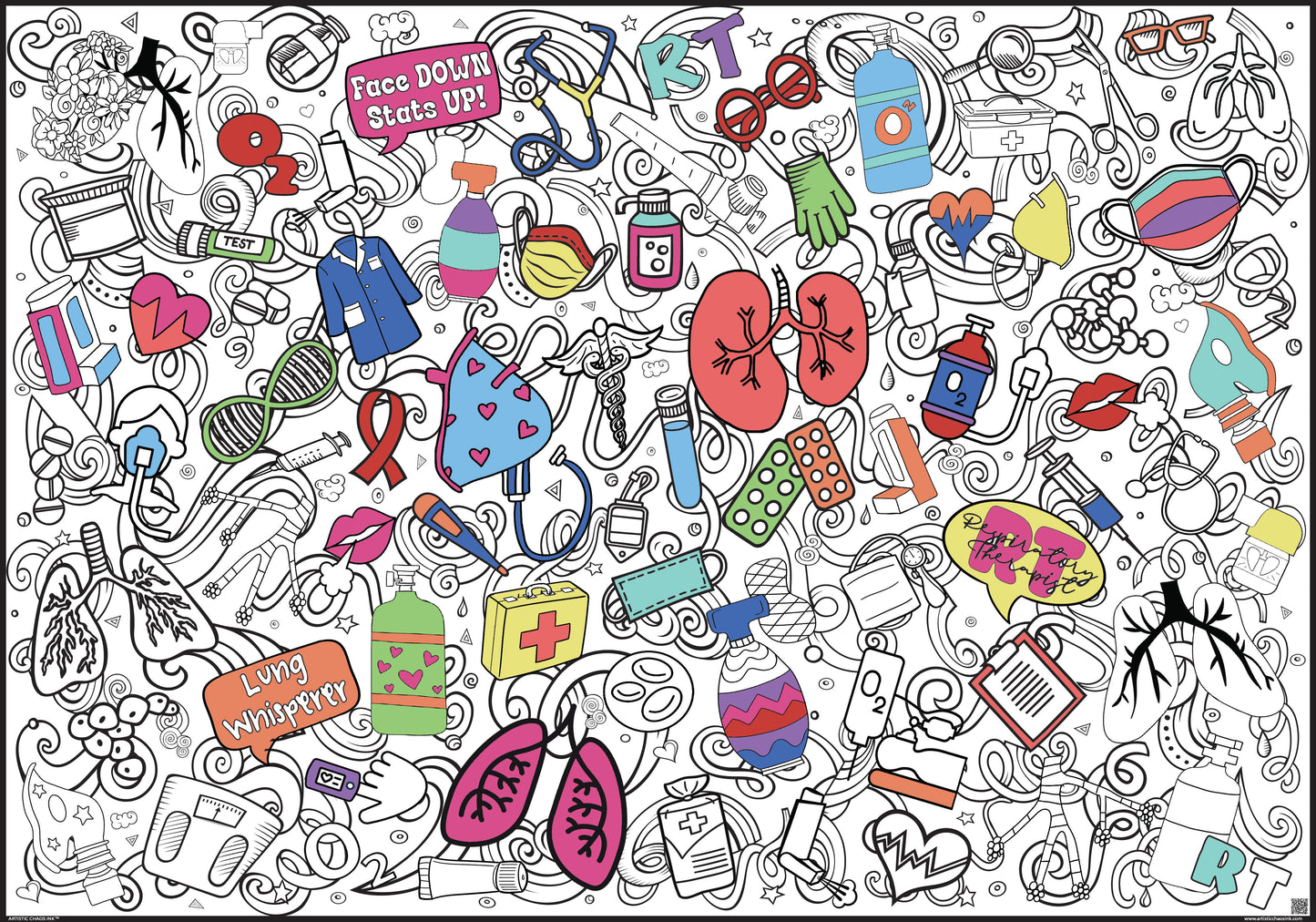 Respiratory Therapy Giant Premium Coloring Poster